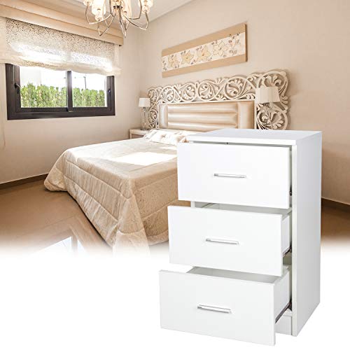 wolketon Nachtschrank Schubladen Nachttisch Leicht Montiert Nachtkästchen 66cm hoch