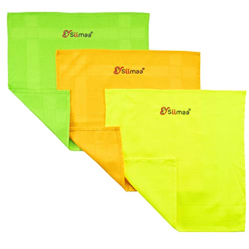 Siimaa Neon Putztücher Premium Profi Microfaser Allzweck-Reinigungstücher ohne Putzmittel für Streifenfreien Glanz im Haushalt, Auto, Büro sowie für Fenster Spiegel Glas uvm. 40x40cm