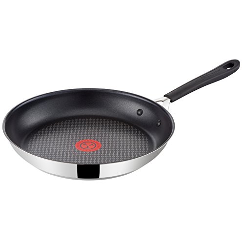 Tefal H80505 Jamie Oliver Edelstahl Bratpfanne / Pfanne 26 cm, Pfanne mit Antihaftbeschichtung, Induktionsgeeignet, Edelstahl Bratpfanne, Nachfolgemodell der E43506 Serie