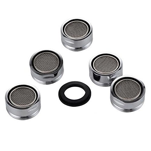 5 Stücke strahlregler außengewinde, Perlator, Luftsprudler, Wassersparstrahler, 24 mm Wasserhahn Hahn Filter Ersatzteil mit Dichtung, 304 Edelstahl für Küche Bad Bath Room Zubehör