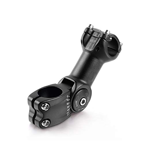 Relangce Fahrrad Vorbauten Riser,Fahrrad Lenker Extender 0~60 Grad Einstellbar, MTB Mountain Fahrrad Vorbau Aluminium Legierung Caliber Riser, Schwarz