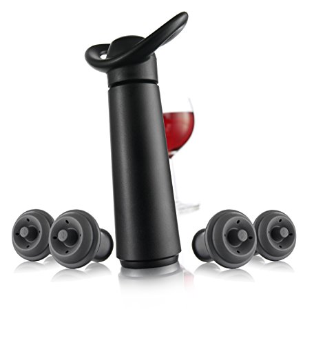Vacu Vin 09874606 Weinpumpe Concerto mit 4 Stopfen