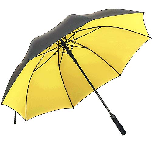 Superbison Dual Layer Golfschirm 62 Zoll Extra Groß Schirme Automatisch Öffnen Stark Winddichte Wasserdichte Regenschirm (Gelb 155cm)