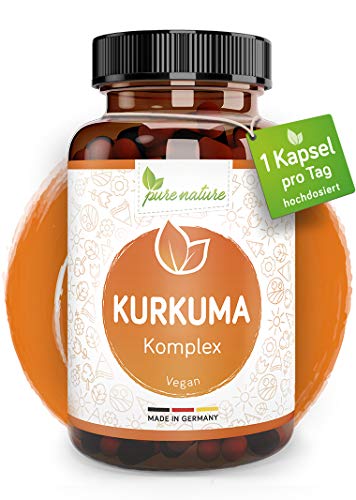 HOCHDOSIERTER Kurkuma Komplex I 1 Kps./Tag: Curcumin Gehalt einer Kapsel entspricht 12.000mg Curcuma I mit Bio Kurkuma, Vitamin C & Piperin für maximale Bioverfügbarkeit I Made in Germany I 90 Kapseln