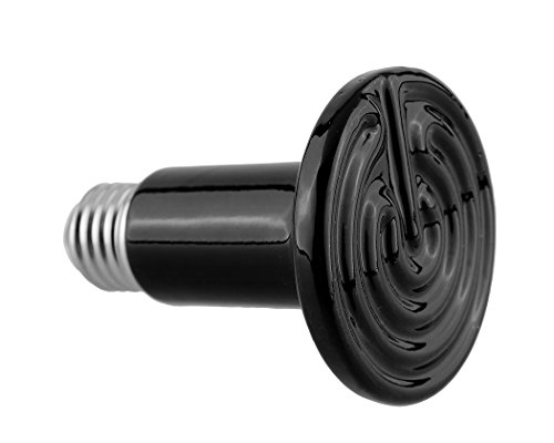 SCSpecial 220 V 200 Watt E2 Keramik Wärmeerzeuger Infrarot Emitter Heizung Glühbirnen für Pet Reptil-Schwarz (200W)