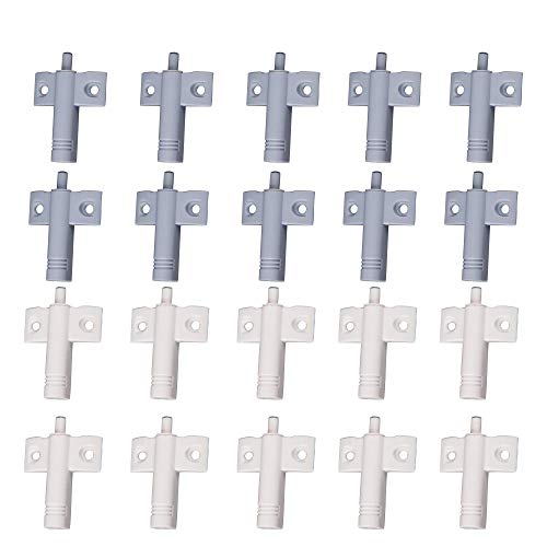 20 Stück Küche Tür Dämpfer Puffer Schubladen Dämpfer Hochfestes recycelbares ABS-Material Soft Close Schubladendämpfer Geräuschreduzierung für Büro/Schränke/Schubladen und Türen (Weiß + Grau)