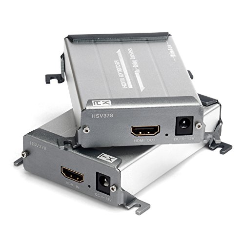 MiraBox Ethernet HDMI Extender 100m (328ft) Über Single LAN Kabel verlustfrei No-IME Delay über Cat5 Cat5e Cat6 Cat6e für DVR, DVD, Heimkino