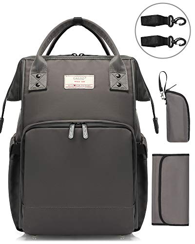 Wickelrucksack groß Luxus Ausführung Baby Wickeltasche mit Wickelunterlage Windeltasche multifunktional Schulrucksack Reiserucksack Picknik Rucksack für Unterwegs unisex Damen und Herren (Taupe-2)