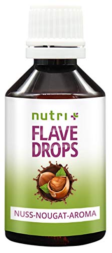 Flave-Drops Nuss-Nougat 50ml - Kalorienfreie Aroma-Tropfen - Geschmackstropfen zum Süßen und Backen - Flavor Drop Vegan - Flavour ohne Zucker