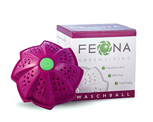 FEONA Öko Waschball für die Waschmaschine | Bio Waschkugel mit 4 Mineralien | BPA-frei waschen ohne Waschmittel | Allergiker- und Umweltfreundlich | Mit 2-Fach-Magnetpower