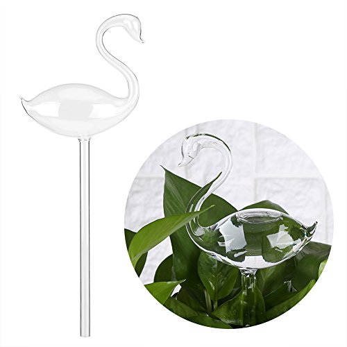 GOTOTOP Automatische Gießen Gerät Glas Bewässerungshilfe Blumen Gießen Glas Sprinkler für Garten Blume Pflanze 4 Muster (Schwan)