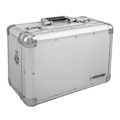 anndora Fotokoffer silber Kamerakoffer Alukoffer + Gurt - Aluminium 12 Liter