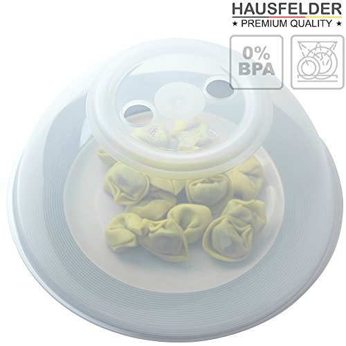 Mikrowellenhaube XL-Abdeckung von Hausfelder | Spülmaschinengeeignet und BPA-frei | ideal als hohe Mikrowellen Abdeckhaube, Spritzschutz Deckel, Teller Haube für die Mikrowelle
