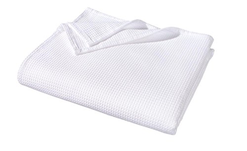 Wohnwohl Waffel Decke I Tagesdecke I Kuscheldecke I Wohndecke I Farbe Weiss I Größe 150 x 200 cm I Ökotex Zertifziert