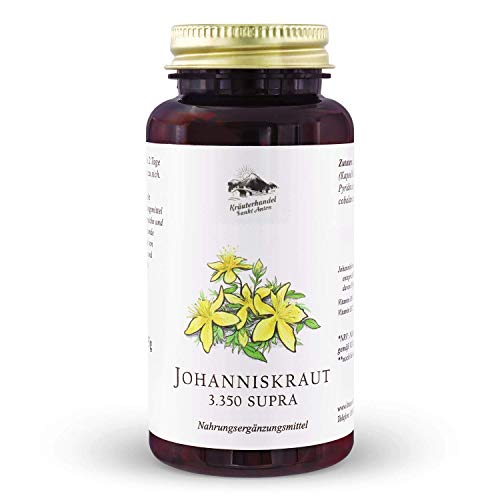 EINFÜHRUNGSPREIS Kräuterhandel Sankt Anton - Johanniskraut 3.350 Supra - 150 Kapseln - Hypericin - Mit Vitamin B6 + Vitamin B12 - Deutsche Premium Qualität