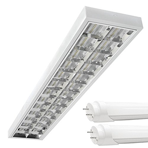 LED Rasterleuchten mit 2X T8 LED 120cm 18W neutralweiß 4500K G13 Bürolampe