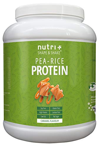 ERBSENPROTEIN - REISPROTEIN Karamell 1kg - Veganes Proteinpulver ohne Soja, Zucker, Lactose, Gluten - Eiweiß Blend Vegan - Pea Rice Protein Powder - In Deutschland hergestellt