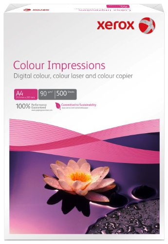 Xerox 003R97663 Premium Farblaser-Papier Druckerpapier, Colour Impressions, Din A4, 90 g/m², 500 Blatt, Farblaser- und Inkjetdruckern, weiß