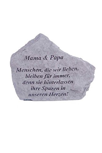 Gedenkstein 'Mama & Papa...' aus Steinguss 18 x 14 cm Grabschmuck