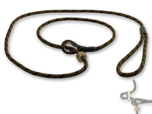 Mystique Field trial Moxonleine Retrieverleine 6mm 130cm mit Zugbegrenzung schwarz / orange