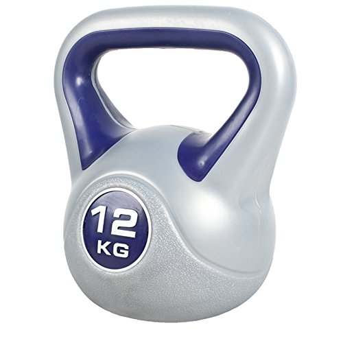 GORILLA SPORTS Kettlebell Stylish 2-20 kg Kunststoff Einzeln/Set – Fitness-Kugelhantel 12 kg Dunkelblau