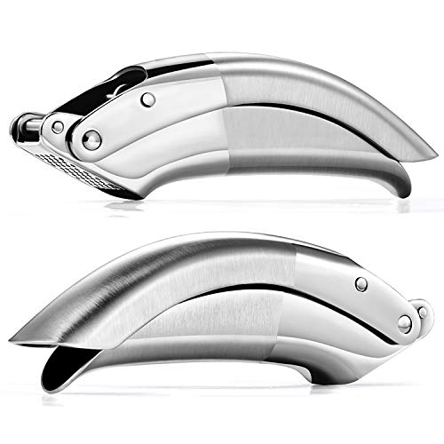 RH Art Edelstahl Knoblauchpresse Rostfrei Hochwertige Solide Knoblauchschneider Leichte Reinigung für knoblauchpresse Spülmaschinenfest