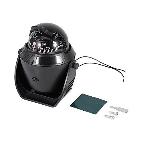 Tbest Boot Kompass Navigation Kugelkompass Bootskompass, Hochpräzise Auto Boot Marine Kompass LED Licht Schwenkkompass Navigation Elektronischer Kompass Für Marine Auto