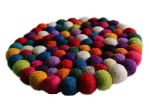 Filz Untersetzer Topf Untersetzer kunterbunt 22 cm handgefertigt aus reiner Wolle, hitzebeständig