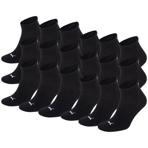 PUMA Unisex Quarters Socken Sportsocken 18er Pack (Black, 18 Paar - 43/46)