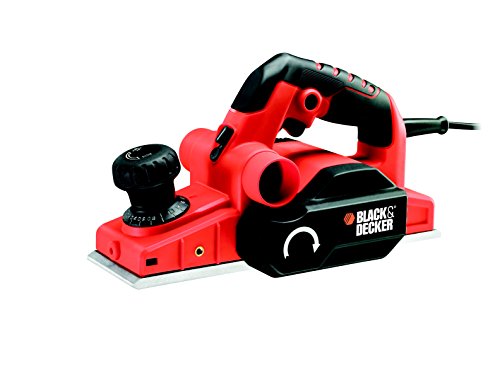 Black+Decker Hobel mit Zubehör (750 Watt, Hartmetall-Wendemesser, umstellbarer Spanauswurf, Staubfangbeutel) KW750K