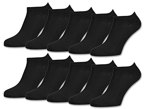 sockenkauf24 10 | 20 | 30 Paar Sneaker Socken Damen & Herren Schwarz & Weiß Baumwolle