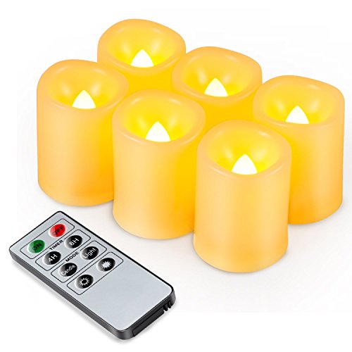 Kohree 6 LED Flammenlose Kerzen mit Fernbedienung, Batteriebetriebene Kerze, LED Kerze mit Timer für Weihnachtsdeko, Hochzeit, Geburtstags, Party