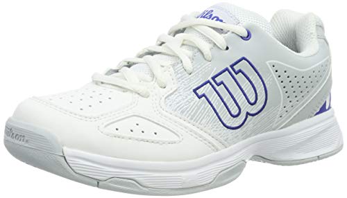 WILSON Unisex-Kinder Stroke Jr Tennisschuhe, Weiß/Blau (White/Pearl Dazzling Blue), 36 EU