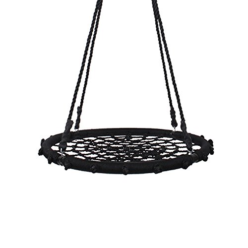 Yorbay Nestschaukel Tellerschaukel Ø 120cm Feldus Serie für Kinder und Erwachsene,Schwarz