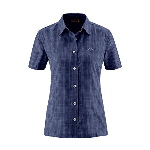 Maier Sports Kurze Damen Outdoor Trekking Funktionsbluse, Navy, 48