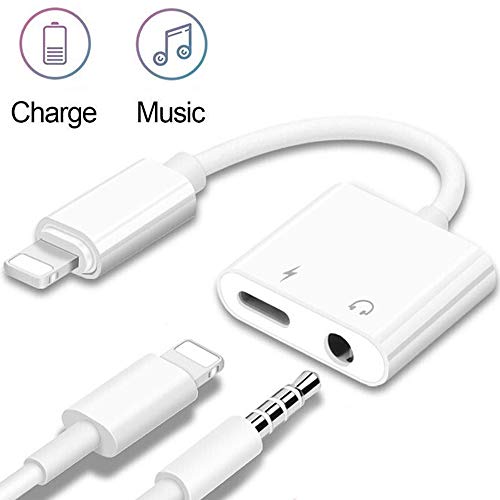 Joyguard Kopfhörer Adapter, Kopfhöreradapter 2 in 1 Kopfhörer-Splitter Kopfhörer Adapter kompatibel mit iPhone XS Max iPhone XS iPhone 7 / 7plus 8 / 8plus-Weiß