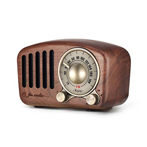 Vintage Radio Retro Bluetooth Lautsprecher, Radio aus Walnussholz mit klassischem Stil, tragbares Radio Starke Bassverstärkung, Laute Lautstärke, Bluetooth 4.2, AUX TF-Karte und MP3-Player