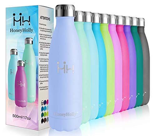 HoneyHolly Vakuum Isolierte Edelstahl Trinkflasche - 350/500/650/750 ml, Ideale Thermosflasche für Kinder, Kleinkinder, Schule, Kindergarten, Sport, Outdoor, Fahrrad, Fitness, Camping