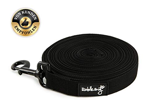 Rudelkönig Schleppleine für Hunde - 10m - Hochwertige Übungsleine mit Handschlaufe - Robuste Trainings Leine aus langlebigem Nylon - Hundeleine mit Aufbewahrungsbeutel - GRATIS E-Book