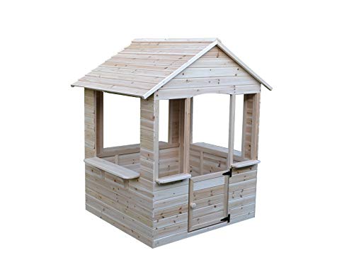 GASPO Spielhaus aus Holz | L 120 cm x B 107 cm x H 140 cm | Kinderspielhaus für den Garten und Drinnen