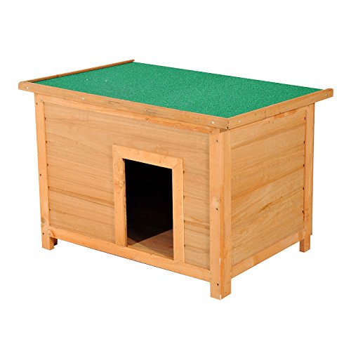 PawHut Hundehütte Hundehaus Hundehöhle Hütte für Hunde Katzen Tannenholz 85x58x58cm