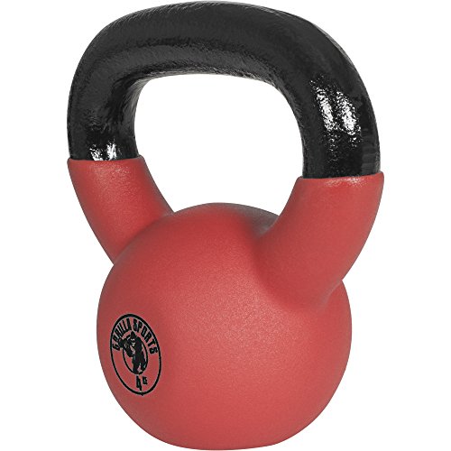 GORILLA SPORTS Kettlebell 4-32 kg Vinyl – Kugelhantel Red Rubber aus Gusseisen mit Neoprenhülle - TÜVRheinland zertifiziert