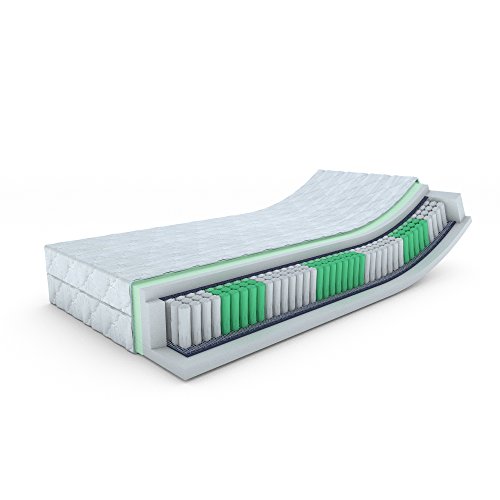 MSS Taschenfederkern-Matratze ECO - H3-200 x 90 x 19 cm Komfortschaum mit versteppten Bezug waschbar bis 60 °C