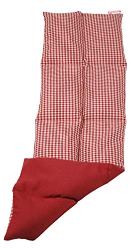 Textil FreWe Körnerkissen Baumwolle/Verschiedene Designs/ca. 63x16 cm / 8 Kammern/rot-beige kariert/rot