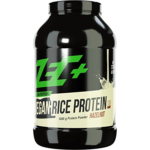 ZEC+ REIS PROTEIN SHAKE | VEGAN | qualitativ hochwertiges veganes Pflanzenprotein aus Reis | frei von Laktose und Gluten | ohne Milchbestandteile ohne Ei | ideal für Allergiker | hochdosierte essentielle Aminosäuren | mit Stevia gesüßt | Geschmack HASELNUSS 1000g