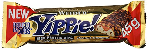 Weider YIPPIE! Bar, Erdnuss-Karamell, 1er Pack (18x 45g Riegel)