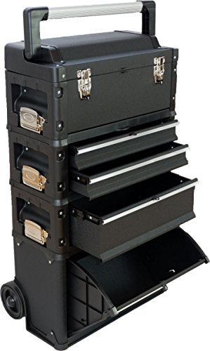 Metall Werkzeugtrolley XXL Type C1-B BLACK EDITION mit Schubladenverriegelung und Schloss von AS-S
