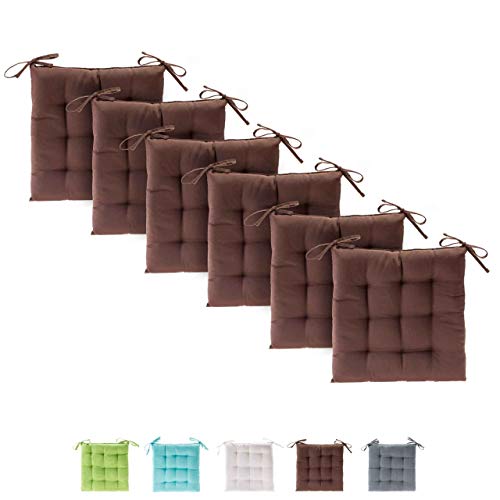 etérea Basic Sitzkissen für Innen- und Außenbereich 40x40 cm Braun 6er Set