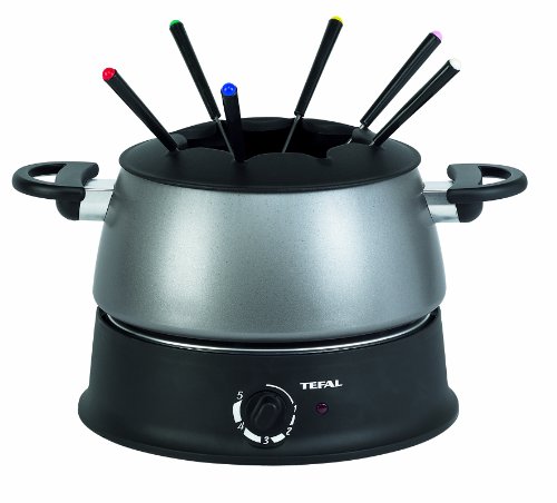 Tefal EF 3000.10 Fondue (1,200 Watt, mit sechs Gabeln) silber