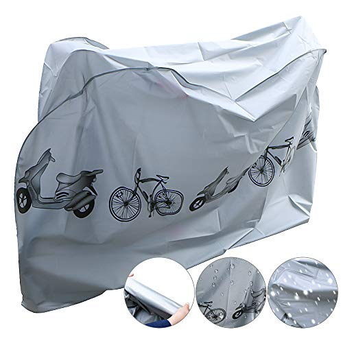chengtao Fahrradschutzhülle, Wasserdicht Fahrradhülle Fahrradgarage Fahrrad Schutzhülle -Universal Fahrradschutz Fahrrad Abdeckung Cover 210x 98x110CM Hülle für Fahrrad Grey